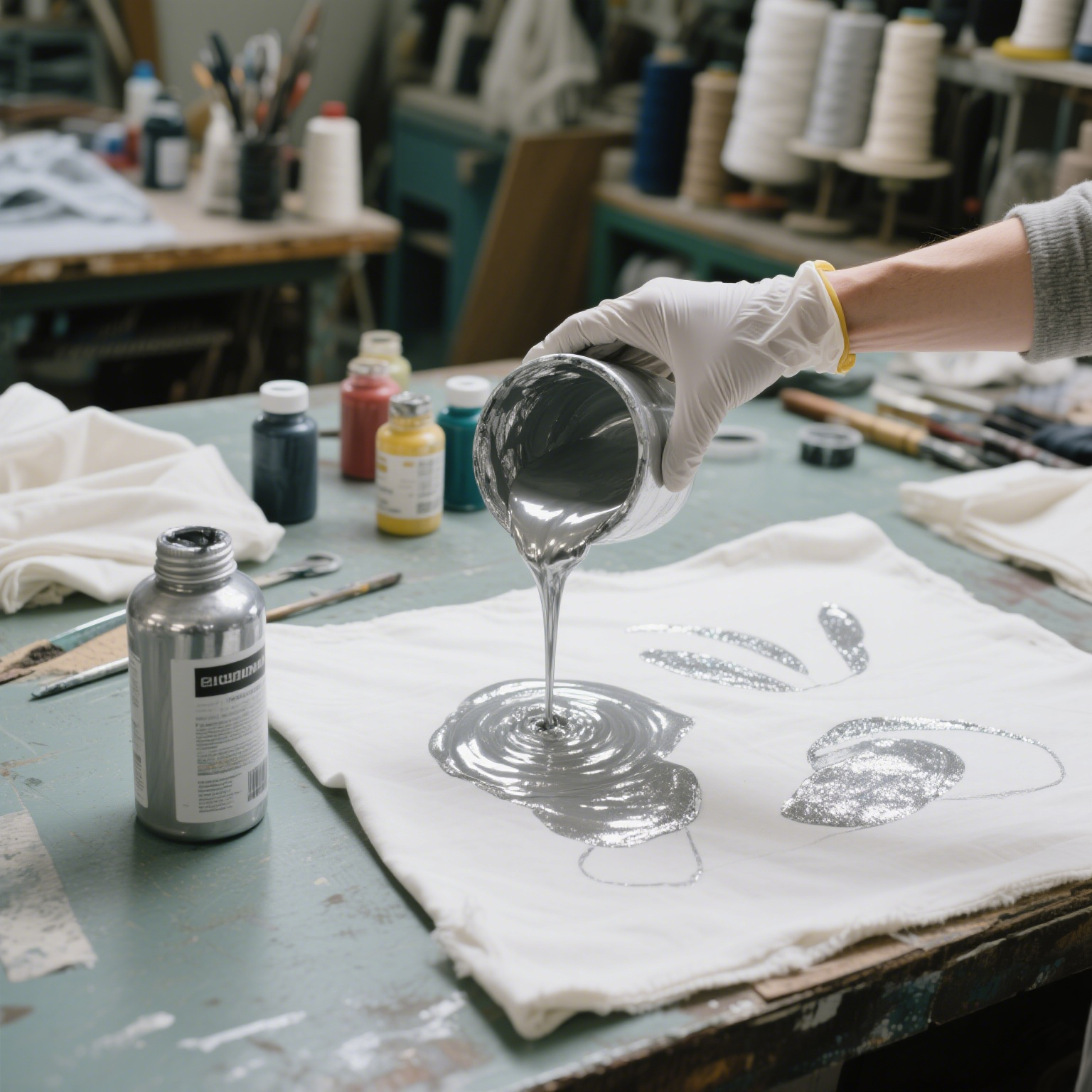 Textile ink leafing aluminum silver past